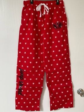 Red Star Print Jump Around University of Wisconsin Madison Wide Leg Pajama Pants